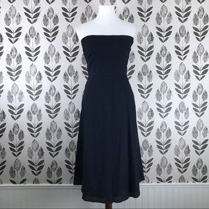 J. Crew Strapless Navy Dress Midi / Knee Length